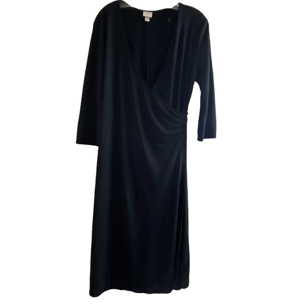 Isaac Mizrahi for Target Black V Neck Button Wrap Dress Size Medium